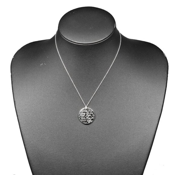 TIFFANY&Co. Notes round tag Necklace Silver925 9g Women - Picture 1 of 7